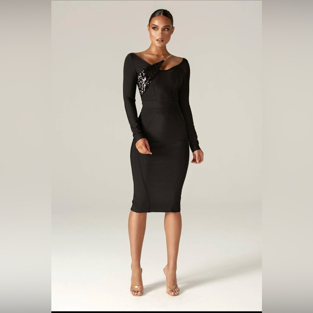 Elegant Black Bandage Dress